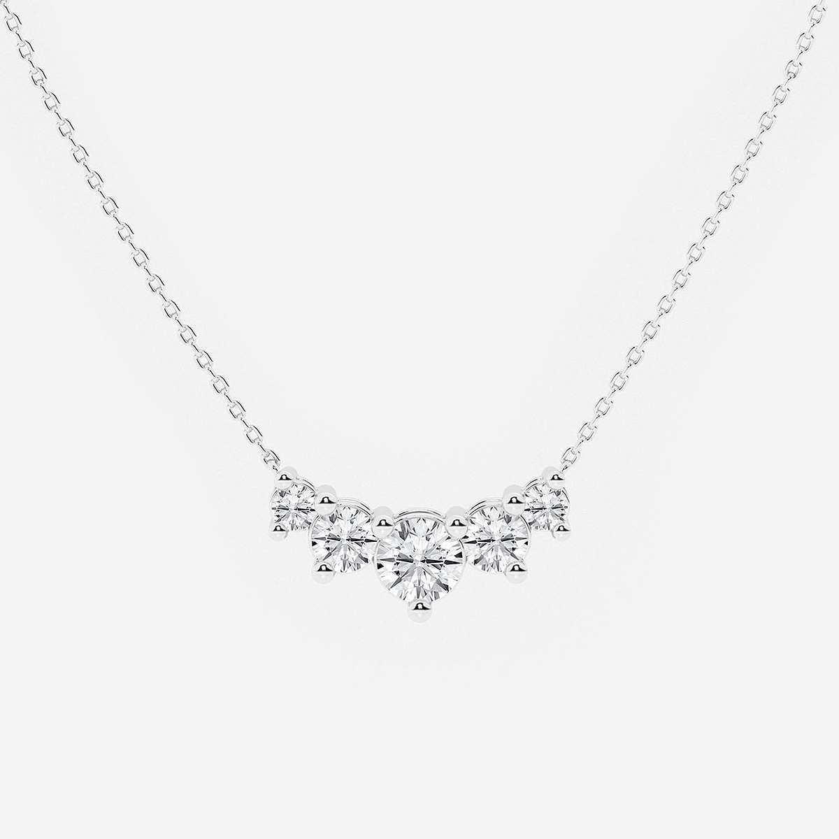 Additional Image 1 for  1 1/2 ctw Round Lab Grown Diamond Five Stone Demi Eternity Necklace